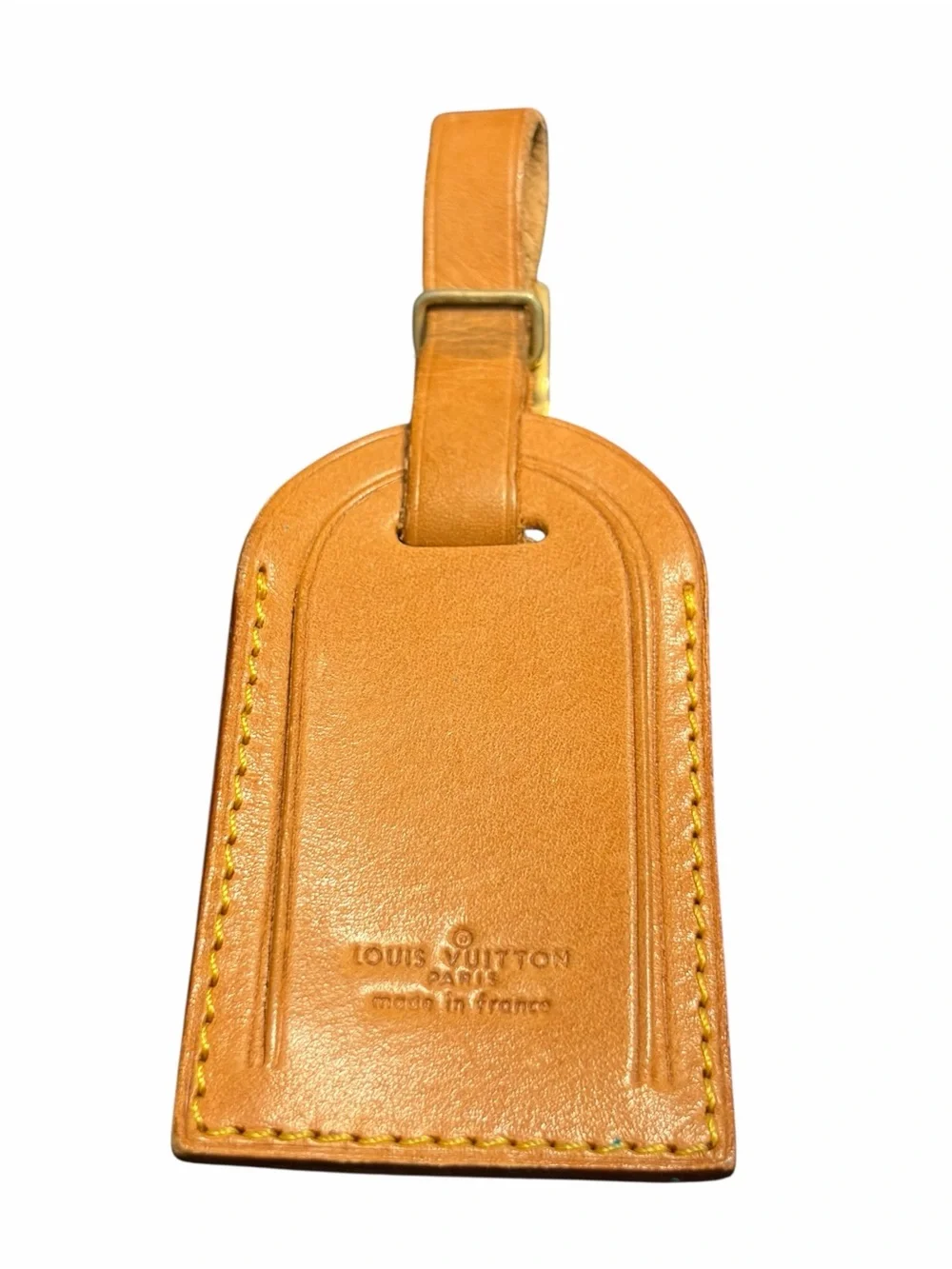 Louis Vuitton Honey Tan Leather Bag Tag